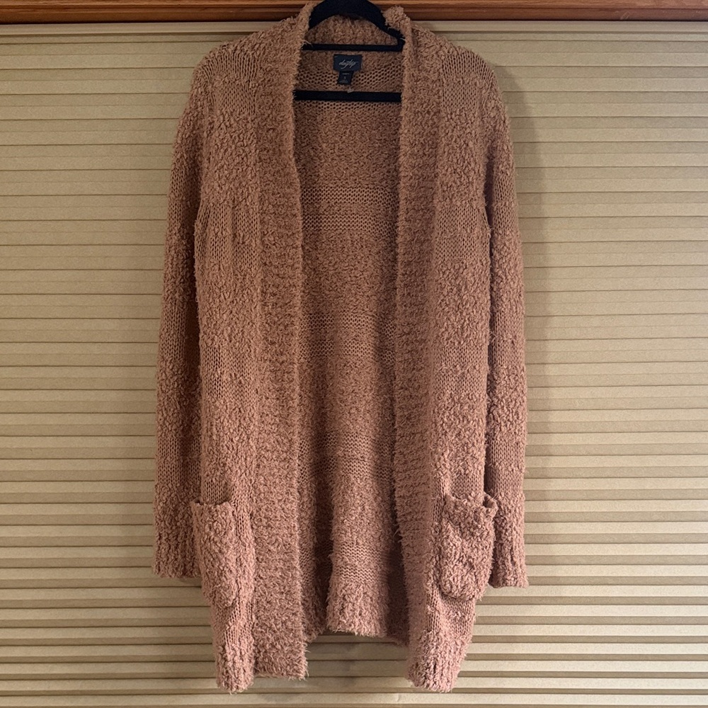 Daytrip Tan Open-Front Cardigan